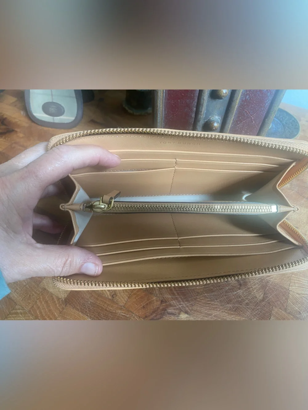 Tory Burch Multi-Color Striped Zip Wallet
